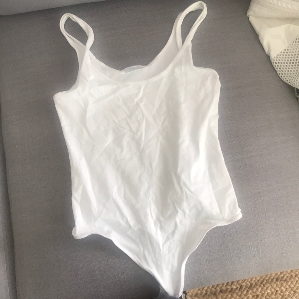 White thong bodysuit